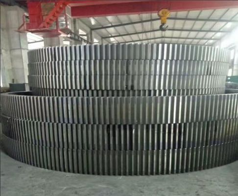 ZG45 ZG42CrMO ঘূর্ণমান ভাটা ঘের গিয়ার মাইনিং মিলের জন্য বড় রিং কাস্টম করতে পারেন