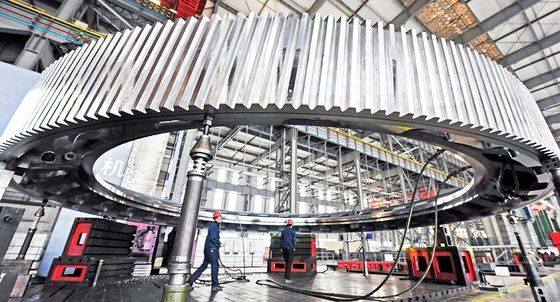 10 মডিউল 100 মিমি ড্রেসিং বল মিল গিরিট গিয়ার এবং সিমেন্ট উদ্ভিদের জন্য ঘূর্ণমান ভাত ঘের গিয়ার